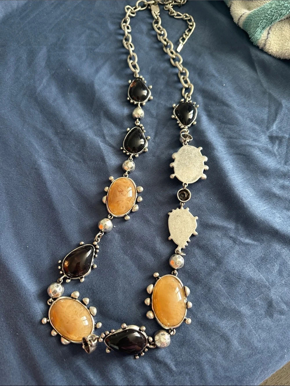 Zara Black and Amber Stone Pendant belts